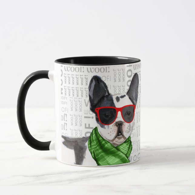 Cool Boston Terrier Christmas Dog Mug (Left)
