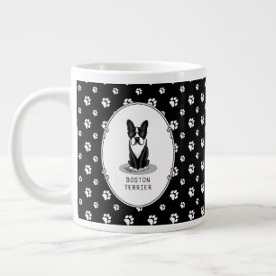 Cool Boston Terrier Dog (black) with Sunglasses Large Coffee Mug