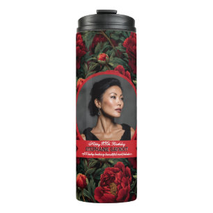 Cool Botanical Peonies Flower Garden Birthday  Thermal Tumbler