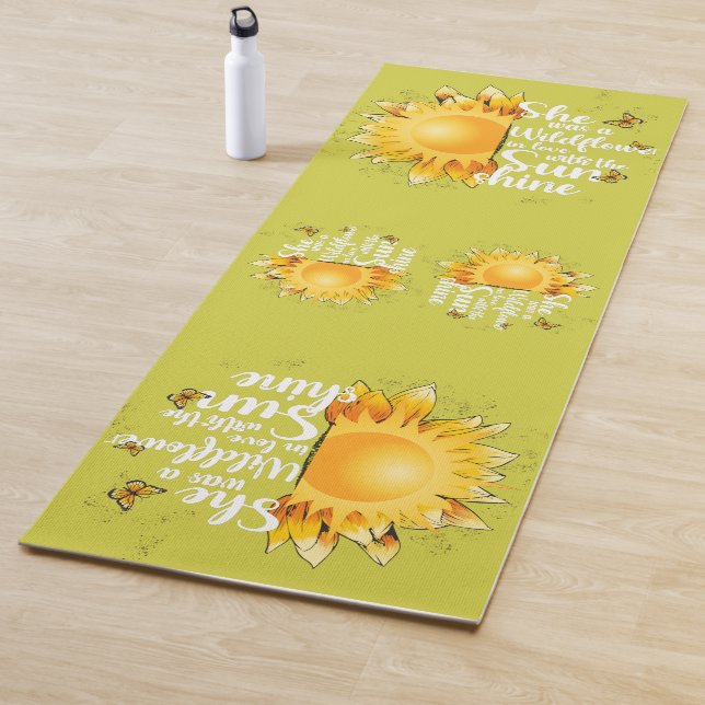 Cool Botanical Sunshine Sunflower Yoga Mat (In Situ)