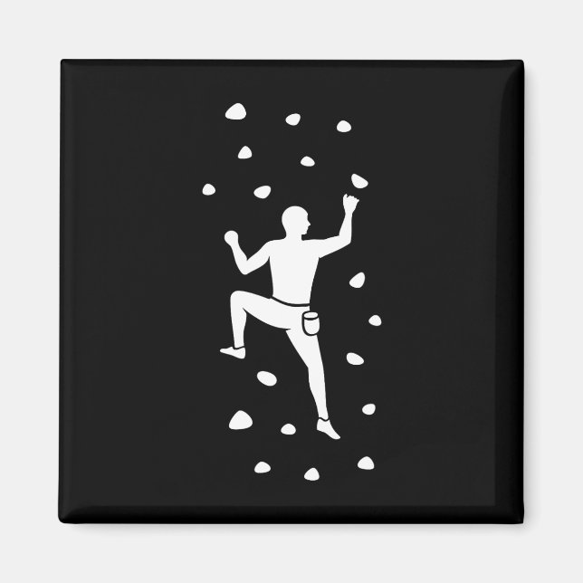 Cool Bouldering Climber Free Climbing Small Rock F Magnet (Front)