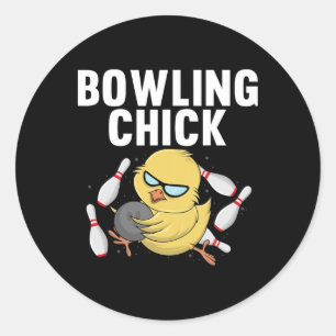 Cool Bowler For Women Girls Ladies Bowling Chick S Classic Round Sticker