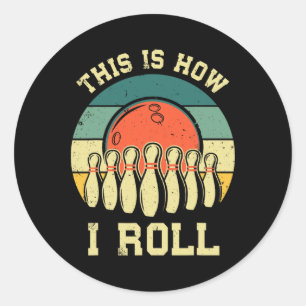 Cool Bowling Art For Men Women Bowler Track Bowlin Classic Round Sticker
