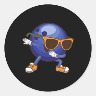 Cool Bowling Art For Men Women Boys Kid Bowling Lo Classic Round Sticker