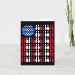 Cool Bowling Bowler Men Women Team American Flag ( Card