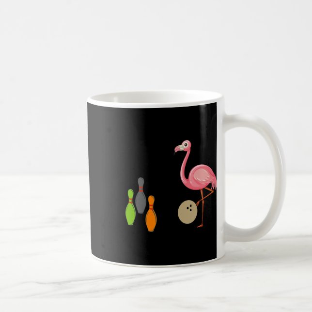 Cool Bowling Flamingo Funny Shorebirds Lover Playe Coffee Mug (Right)