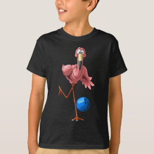 Cool Bowling Flamingo Funny Shorebirds Lover Playe T-Shirt