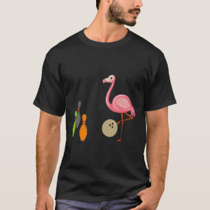 Cool Bowling Flamingo Funny Shorebirds Lover Playe T-Shirt