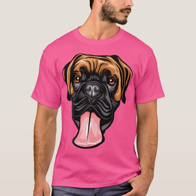 Cool Boxer Dog Face T-Shirt (Front)