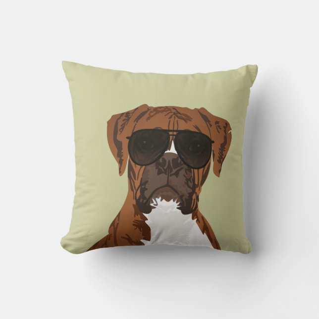 Cool Boxer Dog for Dog Lovers Pillow (Front)