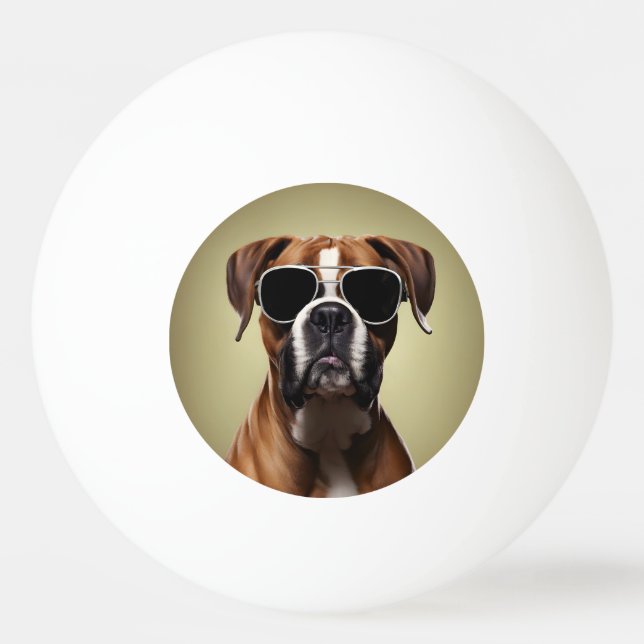 Cool Boxer Dog Ping Pong Ball (Front)