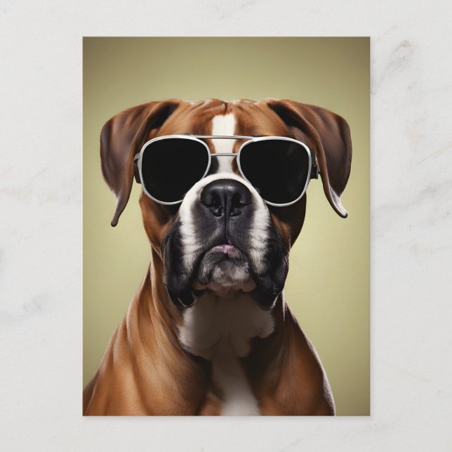Cool Boxer Dog Postcard (Front)