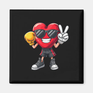 Cool Boxer Heart Boxing Men Boys Kids Peace Sungle Magnet