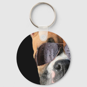 Cool Boxer in sunglasses keychain