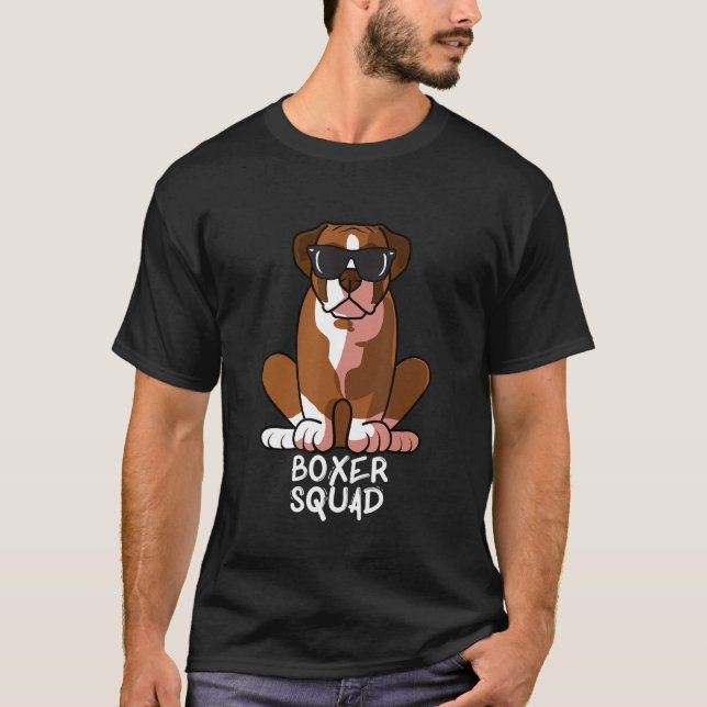 Cool Boxer Squad Dog Love R T-Shirt (Front)