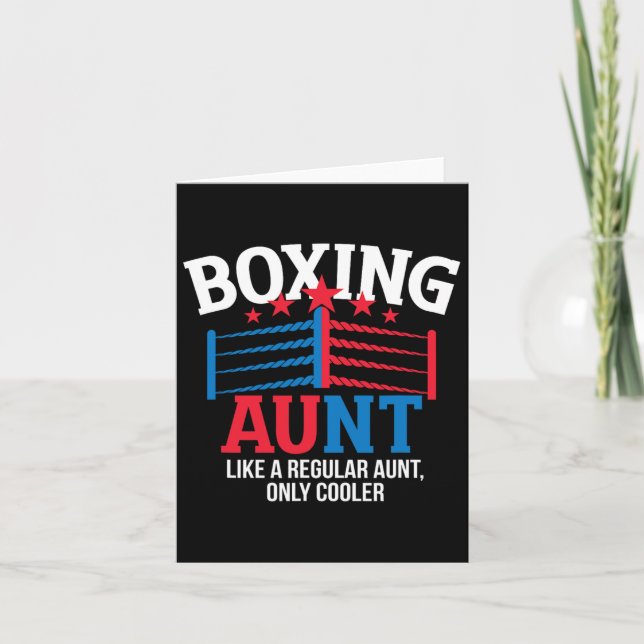 Cool Boxing Aunt Boxing Auntie  Card (Front)
