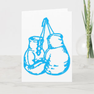 Cool Boxing Blue Sign With Gloves  Card