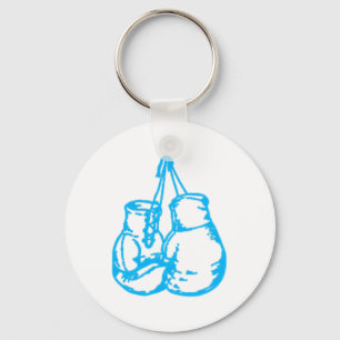 Cool Boxing Blue Sign With Gloves  Key Ring