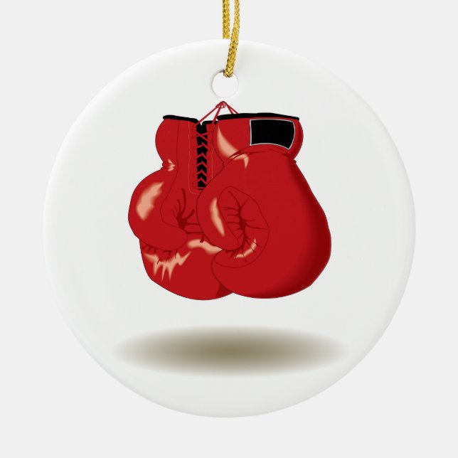 Cool Boxing Emblem Ceramic Tree Decoration (Front)