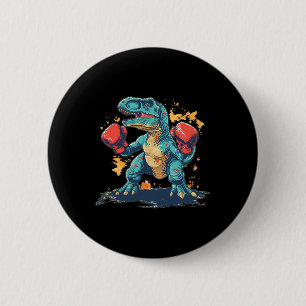 Cool Boxing Gloves With Dinosaur  6 Cm Round Badge