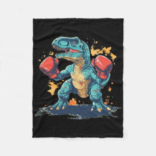 Cool Boxing Gloves With Dinosaur  Fleece Blanket