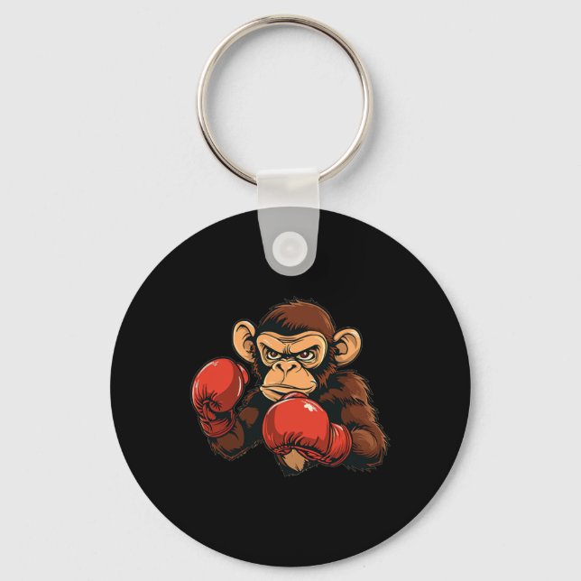 Cool Boxing Monkey Costume  Key Ring (Front)