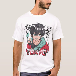 Cool Boy Comic with Japanese Translation Tokyo T-Shirt