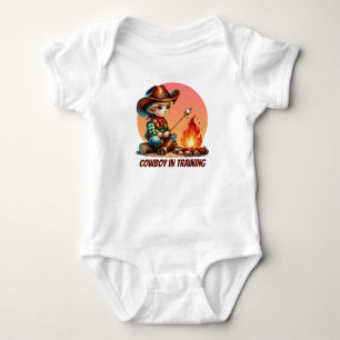 Cool boy cowboy training customisable baby bodysuit