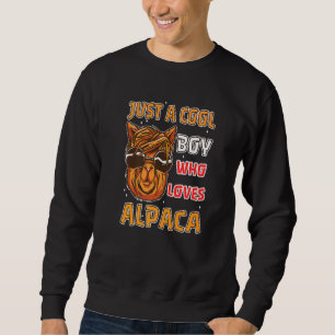 Cool Boy Cute Alpaca Mammal Llama Lama Pacos Farml Sweatshirt