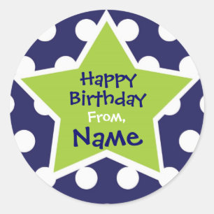 Cool Boy Star Customisable Birthday Sticker