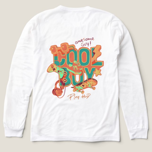 Cool Boy Typography with some Icons of Hobby Tri-Blend Shirt (Design Back)