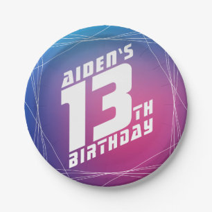 Cool boy's birthday party paper plate