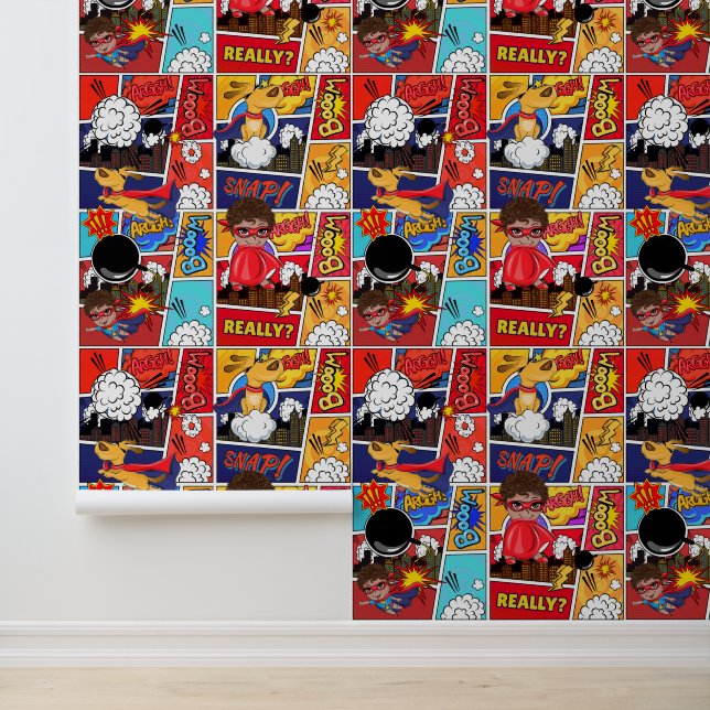 Cool boys comic pop tiled wallpaper (Application)