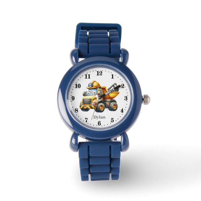 Cool boys construction lovers customisable watch (Front)