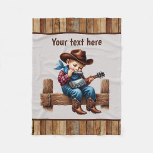 Cool boys cowboys customisable fleece blanket