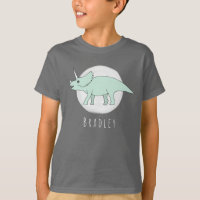 Cool Boy's Doodle Triceratops Dinosaur with Name