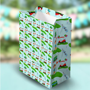 Cool Boy's Golfing Themed Birthday Party Medium Gift Bag