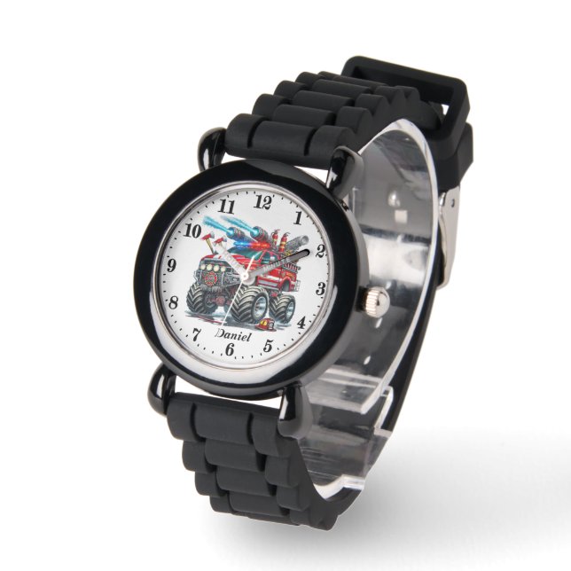 Cool boys monster truck add name  watch (Angle)