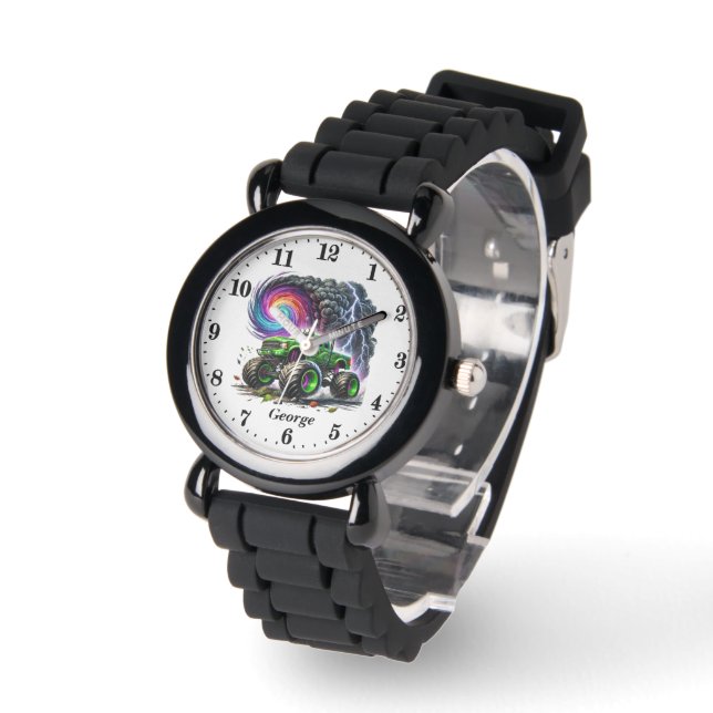 Cool boys monster truck add name  watch (Angle)