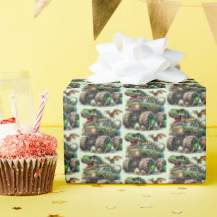 Cool boys monster truck wrapping paper