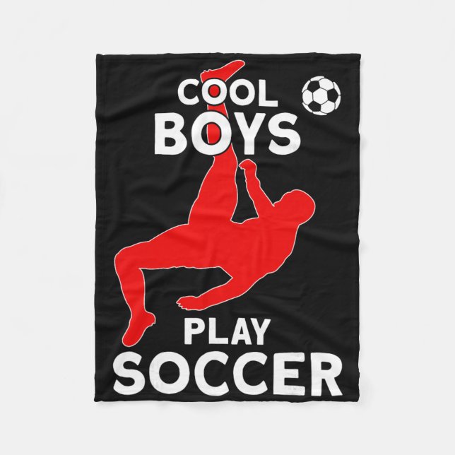 Cool Boys Play Soccer  Fleece Blanket (Front)