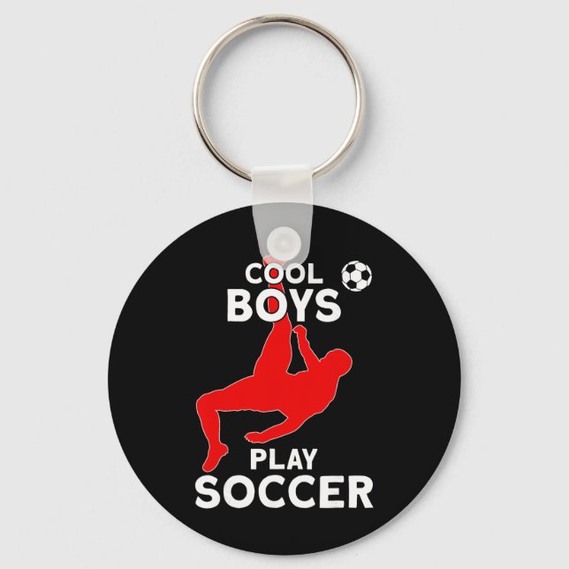 Cool Boys Play Soccer  Key Ring (Front)