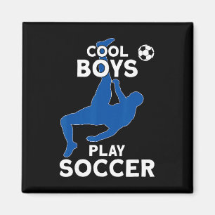 Cool Boys Play Soccer Magnet