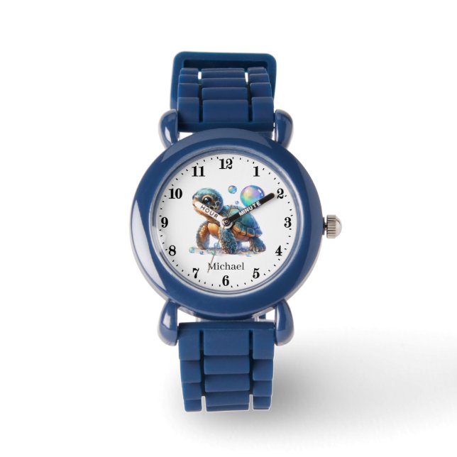 Cool boys sea turtle add name  watch (Front)