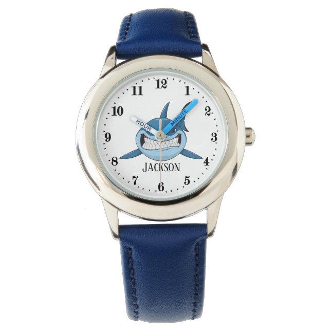 cool boys shark watch add name (Front)
