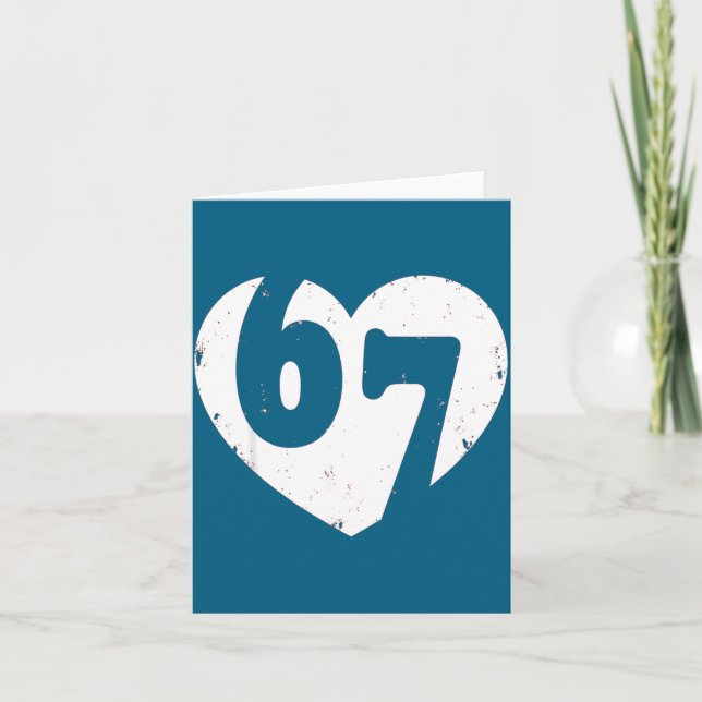 Cool Boys Six Seven 67 Meme Valentine Card (Front)