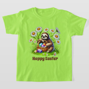 Cool boys sloth Easter customizable T-Shirt