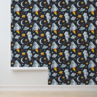 Cool boys space lovers tiled pattern