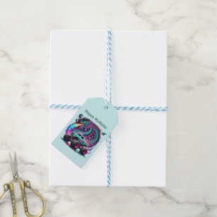 Cool boys trucks tiled pattern Medium Gift Tags