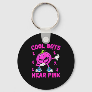Cool Boys Wear Nk Breast Cancer Pumpkin Halloween Key Ring